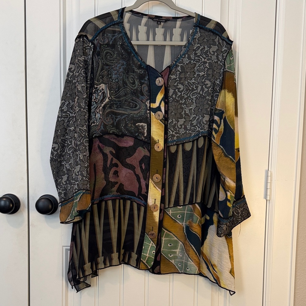 John Mark Boho-Chic Tunic Blouse - image 3